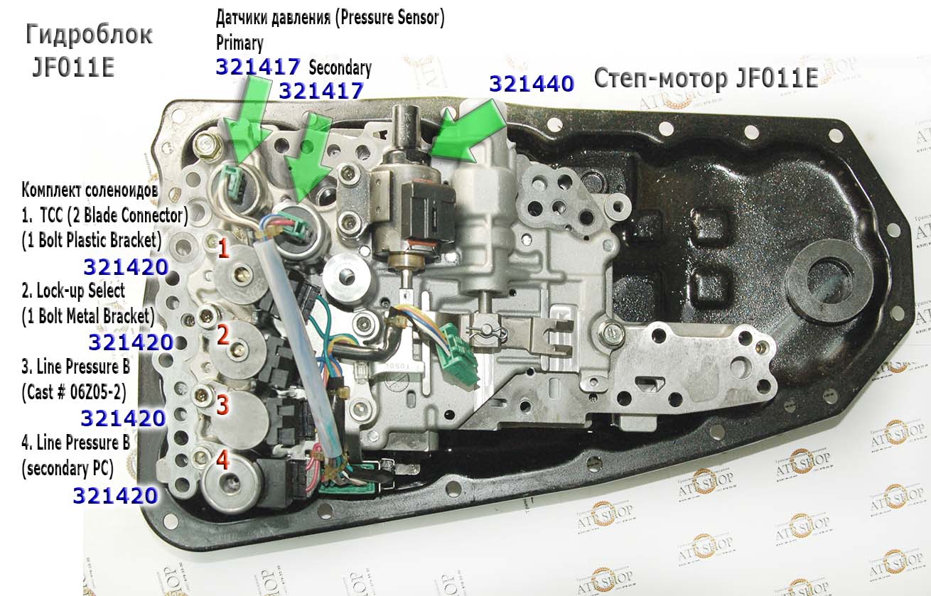 Раскладка соленоидов JF011